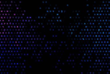 Koyu mavi, ABC sembollü kırmızı vektör deseni. Soyut şablon üzerinde ABC sembolleriyle parlayan illüstrasyon. Kalıp okul ve dil bilgisi siteleri için kullanılabilir.