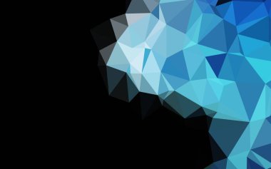 Koyu mavi vektör çokgen desen.