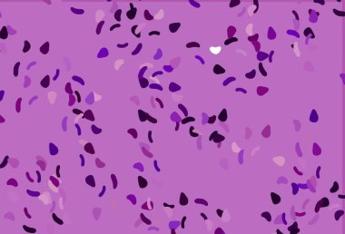 Memphis şekilli hafif Mor vektör şablonu. Modern tarzda değişen renkli kaotik formlar. Duvar kağıtları için zarif tasarım.