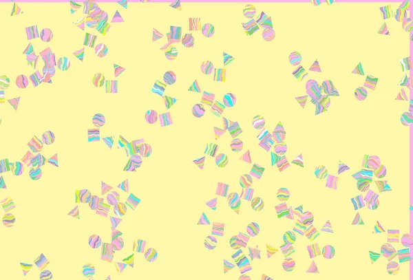 Light Multicolor Rainbow Vektor Template Mit Kristallen Kreisen Quadraten Kreise — Stockvektor