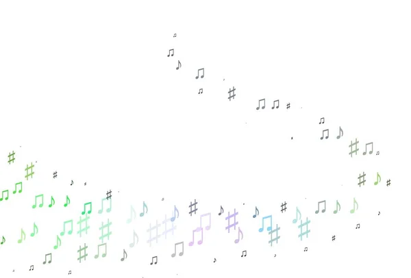 ライトマルチカラー 音楽記号付きレインボーベクトルテンプレート 音楽の形をした抽象的なスタイルで装飾的なデザイン 学校広告 小冊子のパターン — ストックベクタ