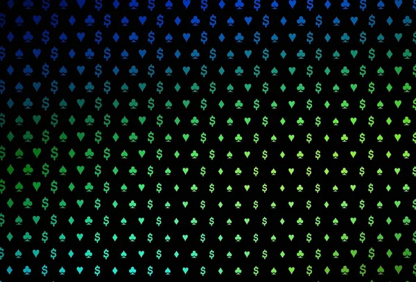 Modèle Vectoriel Bleu Foncé Jaune Avec Symbole Cartes Gradient Coloré — Image vectorielle