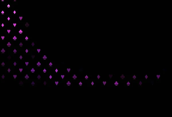 Tmavě Růžová Vektorová Šablona Symboly Pokeru Barevná Ilustrace Srdcem Rýčem — Stockový vektor