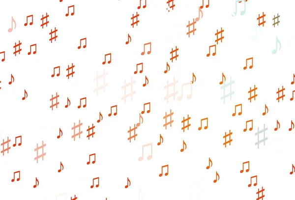 Fond Vectoriel Orange Clair Avec Des Notes Musique Illustration Brillante — Image vectorielle