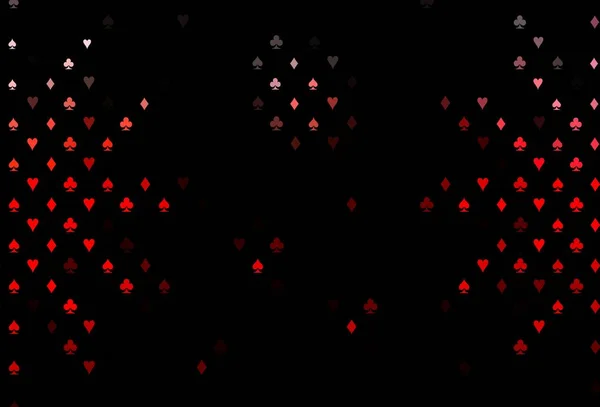 带有卡片元素的深红色矢量布局 彩色插图用心脏 供赌场用的小册子和传单使用的模式 — 图库矢量图片