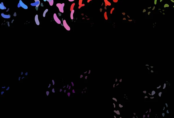 Dark Multicolor Modello Arcobaleno Vettoriale Dalle Forme Caotiche Illustrazione Astratta — Vettoriale Stock
