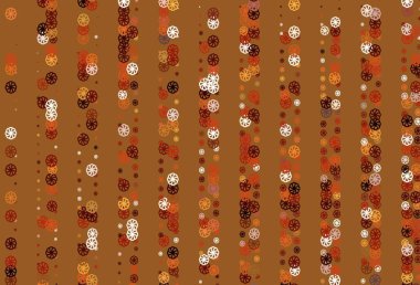 Açık Kırmızı, sarı vektör arkaplan ve xmas kar taneleri. Buz kristalleri ile soyut resimleme. Reklamınız, posteriniz, afişiniz için yeni yıl tasarımı.