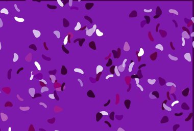 Soyut formlarla açık mor vektör arkaplanı. Rastgele şekillerle soyut tarzda dekoratif tasarım. Duvar kağıtları için zarif tasarım.