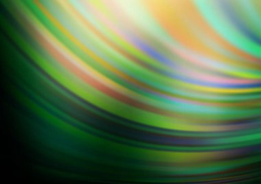 Bükülmüş kurdeleli koyu yeşil vektör arkaplanı.