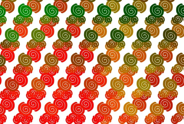 Hellgrüner Roter Vektorhintergrund Mit Gebogenen Linien Kreative Geometrische Illustration Marmorstil — Stockvektor
