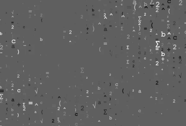Licht Zilver Grijze Vectorachtergrond Met Cijfersymbolen Abstracte Illustratie Met Gekleurde — Stockvector