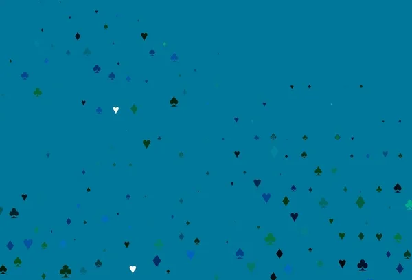 Bleu Clair Couverture Vectorielle Verte Avec Des Symboles Jeu Illustration — Image vectorielle