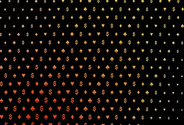 Tmavě Žluté Oranžové Rozložení Vektorů Prvky Karet Barevná Ilustrace Srdcem — Stockový vektor