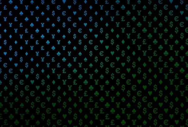 Темно Синий Зеленый Векторный Узор Символом Карточек Красочный Градиент Признаками — стоковый вектор
