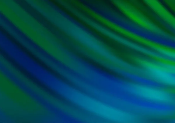 Dunkelblaue Grüne Vektorschablone Mit Gebogenen Bändern — Stockvektor