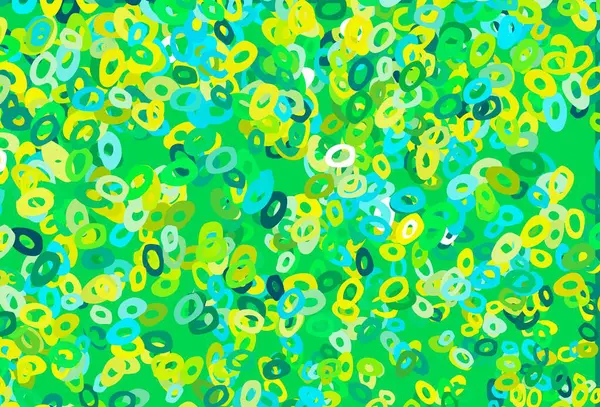 Голубая Желтая Векторная Компоновка Кружочками Размытый Декоративный Дизайн Абстрактном Стиле — стоковый вектор