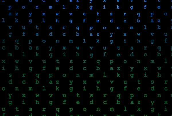 Gabarit Vectoriel Bleu Foncé Vert Avec Lettres Isolées Signes Alphabétiques — Image vectorielle