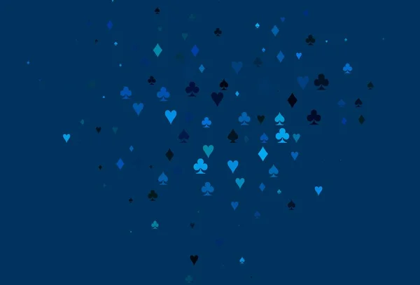Light Blue Векторний Шаблон Покерними Символами Розмитий Декоративний Дизайн Сердець — стоковий вектор