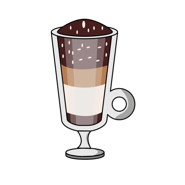 Tazza Caffè Clipart Vettore Illustrazione Icona Colazione Vetro — Vettoriale Stock