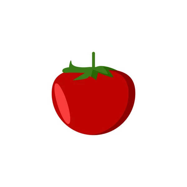 Tomat Clipart Platt Element Vektor Illustration Röd Och Grön Färg — Stock vektor