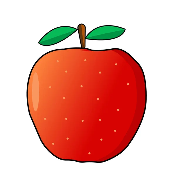 Apple Clipart Element Frukt Vektor Illustration Med Röd Gul Lutning — Stock vektor