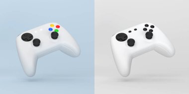 Pürüzsüz arka plan 3D illüstrasyonlu joystick 2 stili.