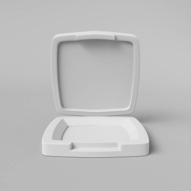 Reklam fotoğrafları için makyaj tozu kartuşu paketi. 3 Boyutlu Hazırlama.