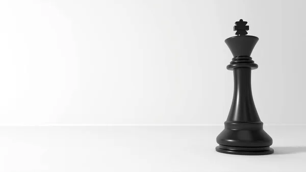 3D Scene. Chess black KING chess on white scene