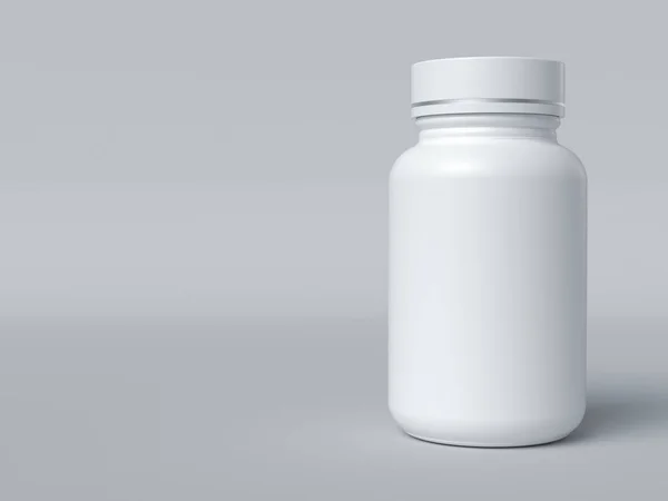 用于放置品牌的白色塑料瓶 3D场景 — 图库照片