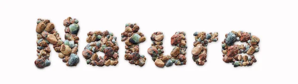 Stone Arranged Word Nature — Stockfoto