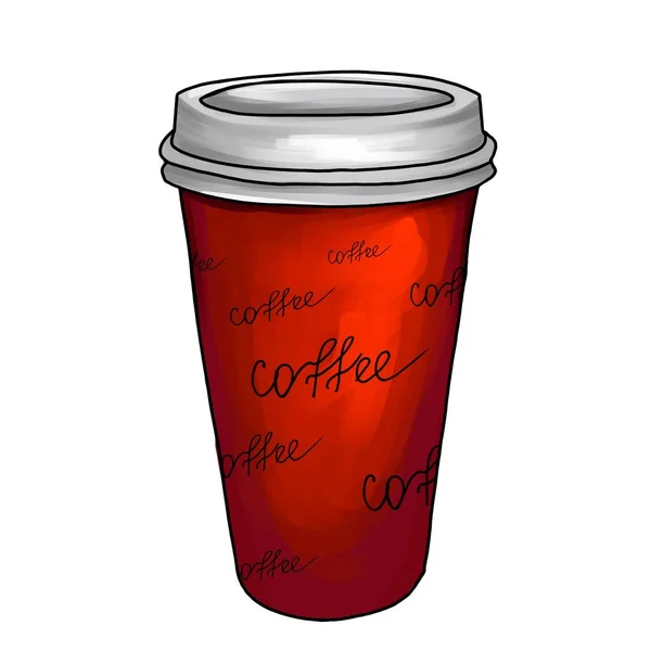 コーヒーアイコンのカップ 白い背景に隔離されたウェブデザインのためのコーヒーアイコンのカップの現実的なイラスト — ストック写真