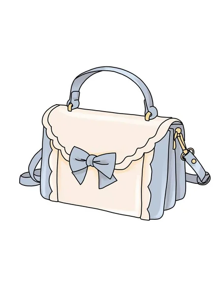 Small Women Handbag Classic Style Bag Bow Casual Accessory Illustration — Stock Photo, Image