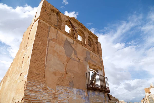 Destroyed Building Main Street Abandoned Town Belchite Destroyed Spanish Civil Stock Image