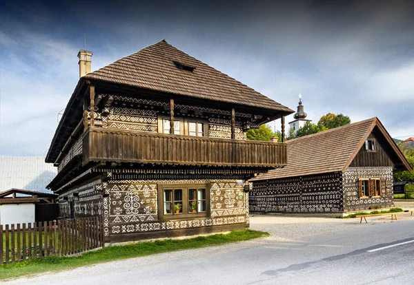 Architektura Ludowa Cicmany Drewniany Dom Słowacja — Zdjęcie stockowe