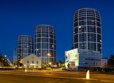 Modern inşaat, Mlynske binaları nivy, Bratislava, Slovakya.