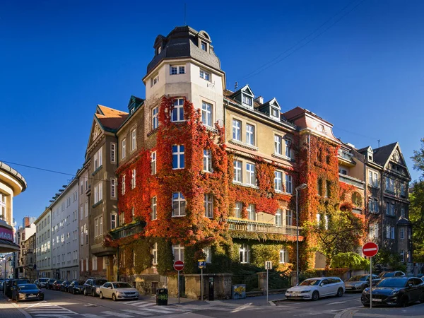 Haus Mit Efeu Bewachsen Grosslingova Straße Bratislava Slowakei — Stockfoto