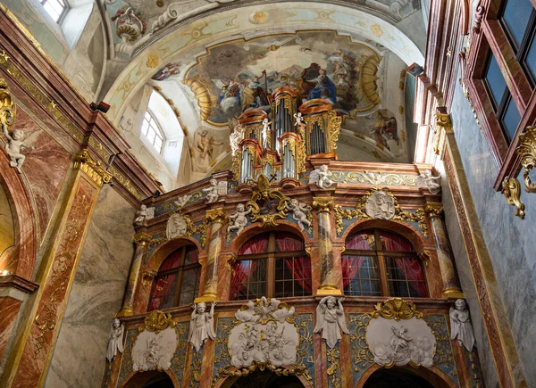 Nitra Castelo Igreja Interior Órgão Cristão Igreja Católica Eslováquia — Fotografia de Stock