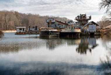 Tuna, Bratislava, Slovakya 'da çakıl madenciliği.