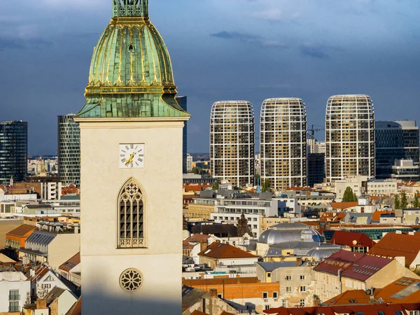 Bratislava, view from above, Gothic Cathedral of St. Martin, Coronation Church, Slovakia.