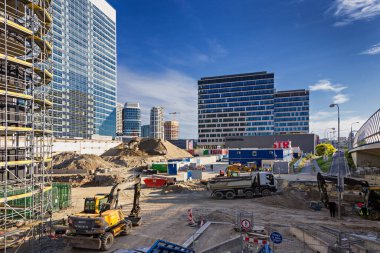 Mlynske nivy construction, Eurovea, Bratislava, Slovakia.