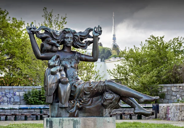 Statue Bosorka Tibor Bartfay Acad Sculptor Ferdinand Milucky Bratislava Slovakia — Stock Photo, Image