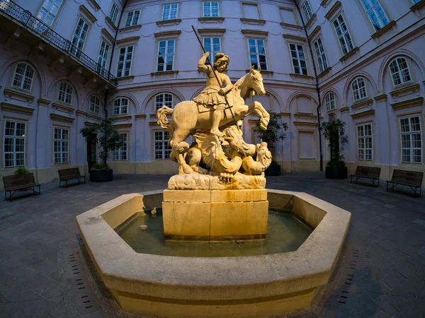 Equestrian Statue George Primate Palace Bratislava Slovakia — Foto de Stock