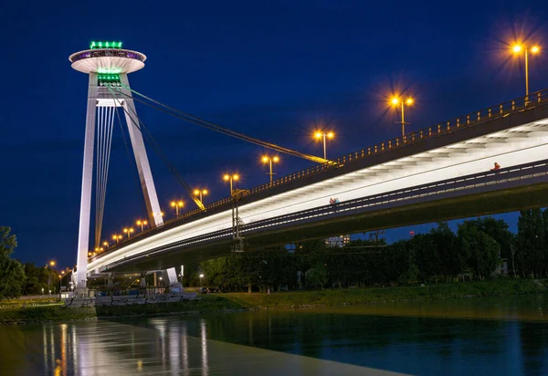 Snp Bridge Danube Bratislava Slovakien — Stockfoto