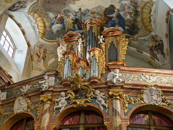 Zamek Nitrze Kościół Wnętrze Organy Słowacja — Zdjęcie stockowe