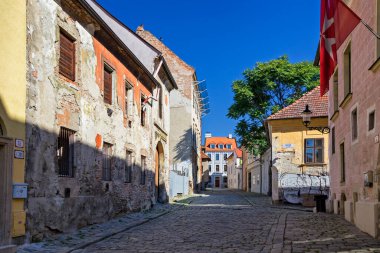 Kapitulska Caddesi, Malta Şövalyeleri, tarihi cadde, Bratislava, Slovakya.