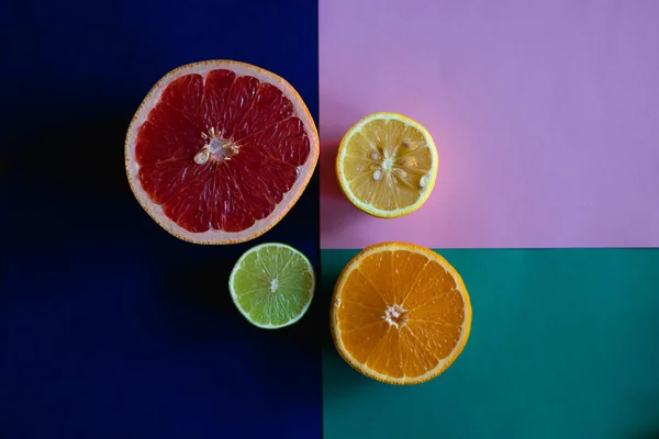 不同的水果 不同的背景 不同的背景 — 图库照片