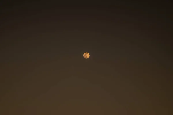 Fool Moon Night Silence Yellow Orange Sky — Fotografia de Stock