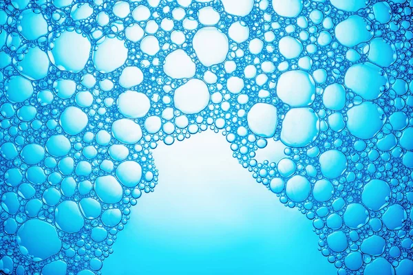 Blue Bubble Background Detergent Water Flat Lay — Stock Photo, Image