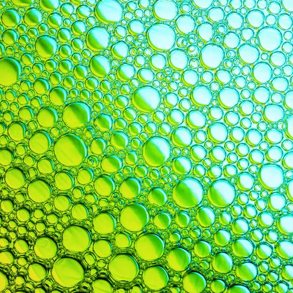 Green Bubbles Background Foam Bubbles Macro Texture — Stock Photo, Image