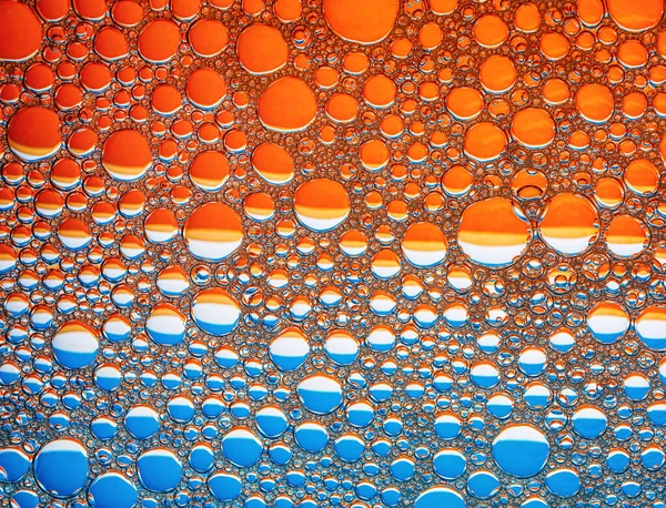 Orange Blue Bubbles Background Foam Bubbles Macro Texture — Stock Photo, Image